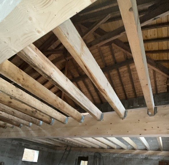 Charpente vue de l'intérieur